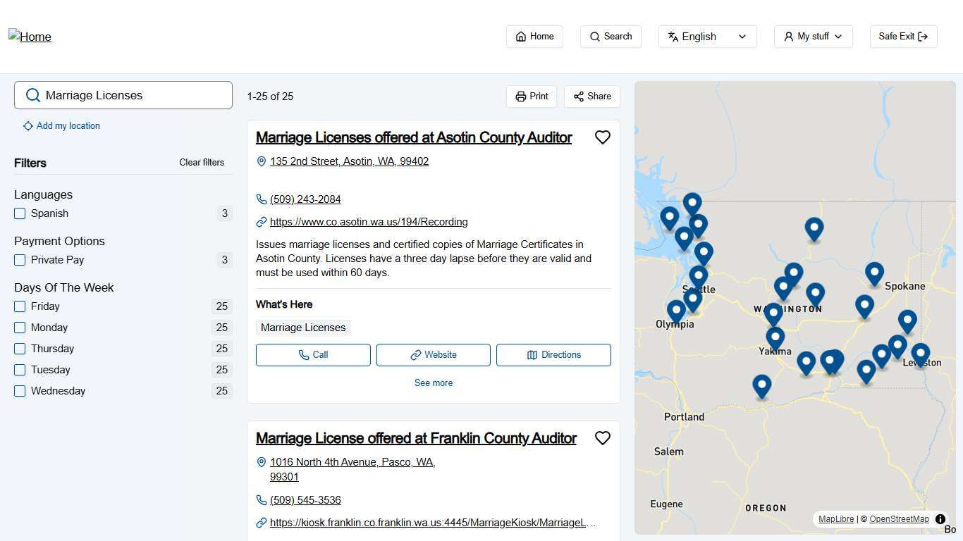 Marriage Licenses - 25 results